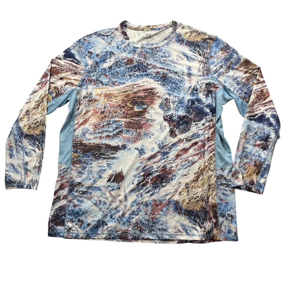 Realtree 2XL Long Sleeve‎ Fishing Shirt Polyester Spandex Printed Men's Jersey